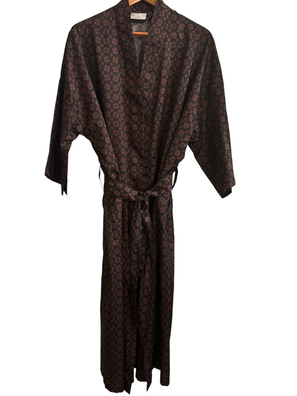 VTG Bill Blass Geometric Medallion Men’s Robe OSFA Made In USA With Belt Grandpa